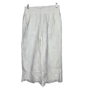 ANDIE The Suasi‎ Crop Pant Eyelet Detail Summer Womens Size Small White NWT
